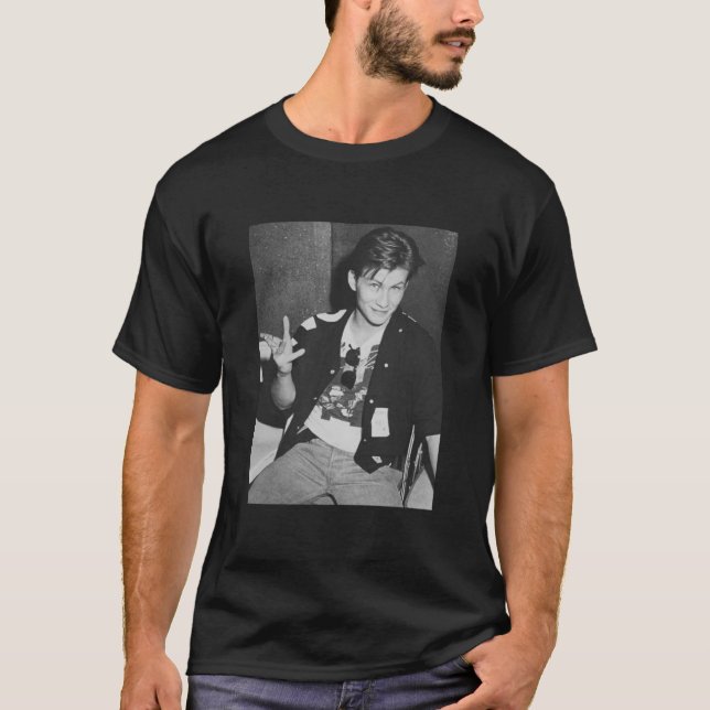 Young 80s Christian Slater  Fitted Scoop  T-Shirt (Front)