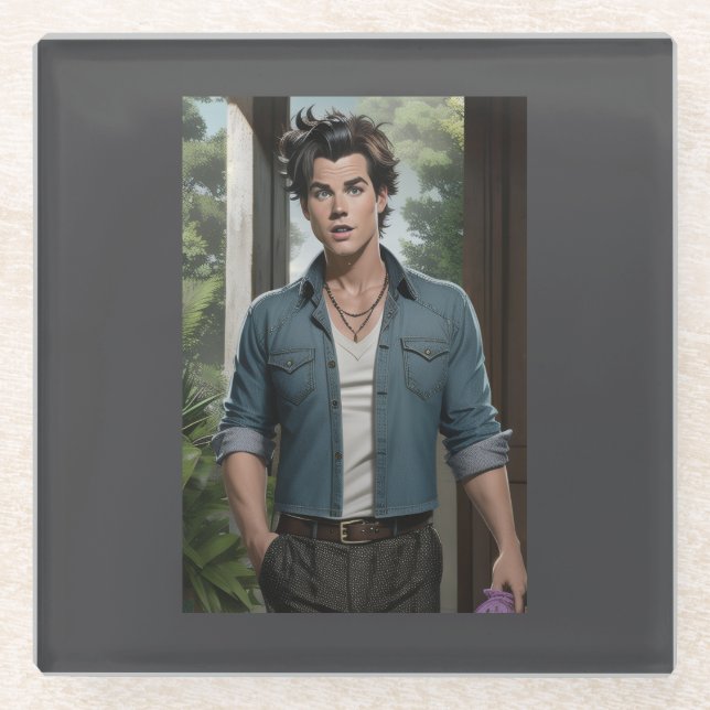 Young Ace  Glass Coaster (Front)