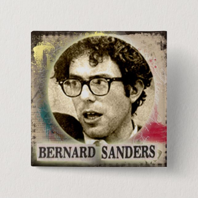 Young Activist Bernie New Paper Photo Button (Front)