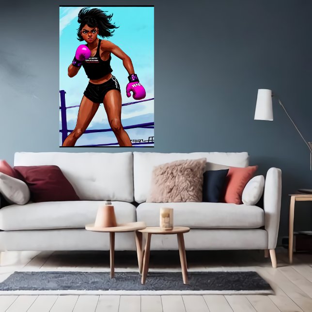 Young African American boxer | AI Art Poster (Creator Uploaded)