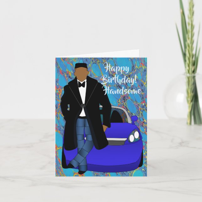 Young African American Male Birthday  Card (Front)