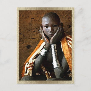 Young African Boy Postcard • Cultural Heritage Art