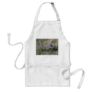 Young Alligator in Marsh Grass Wildlife Nature Standard Apron