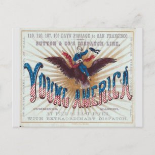 Young America Clipper Sailing ship Postcard