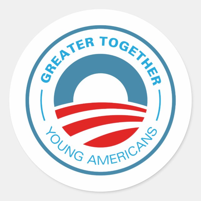 Young Americans for Obama Classic Round Sticker (Front)