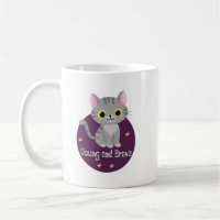 Young and brave Kawaii cute grey cat smiling
