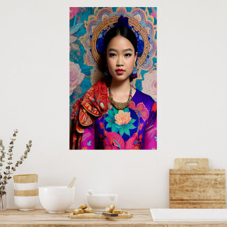 Young Asian princess portrait Poster