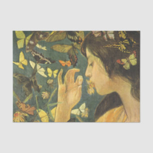 Young Asian Woman With Beautiful Butterflies Tissue Paper