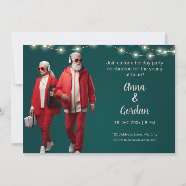 Young at heart holiday party invitation (Front)