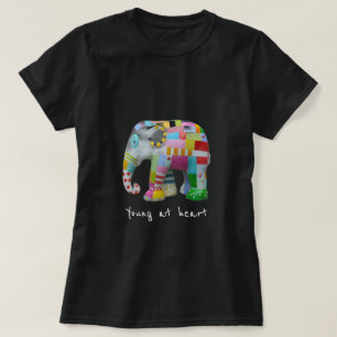 Young at heart slogan cute elephant retro T-Shirt