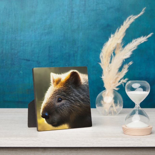 Young Australian Wombat, Photo Plaque (Insitu)