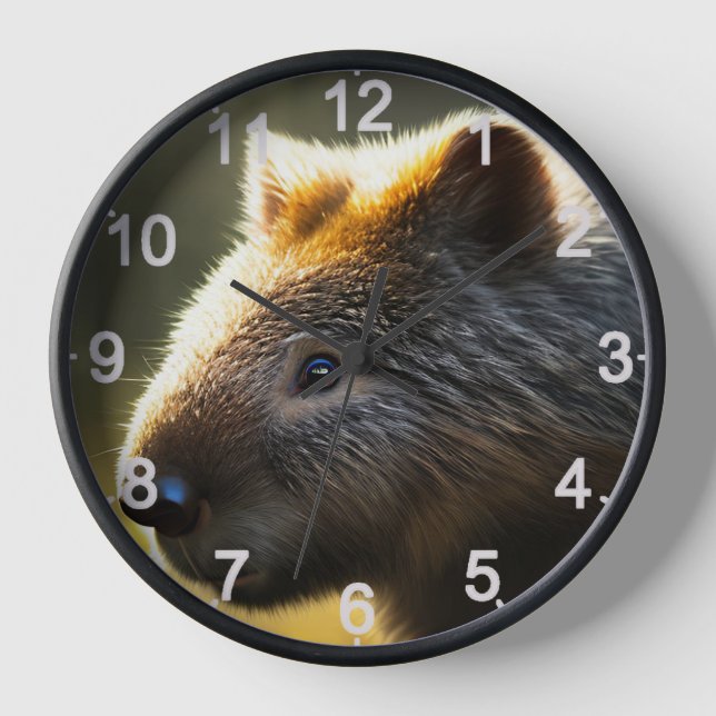 Young Australian Wombat, Wall Clock (Front)
