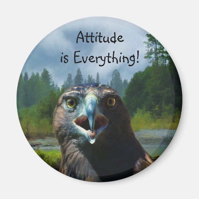 Young Bald Eagle and Misty Alaskan River Magnet (Front)