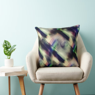 Young bamboo texture in green and black polished  cushion