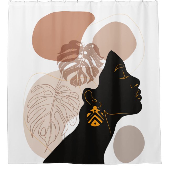 Young beautiful african american woman BLM Shower Curtain (Front)