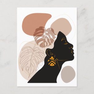 Young beautiful african american woman postcard
