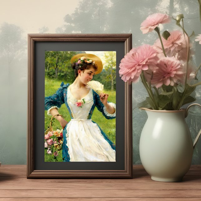 Young Beauty With A Basket Of Roses Poster (Creator Uploaded)
