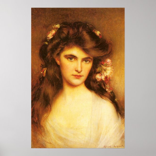 Young Beauty With Flowers in Her Hair Poster (Front)