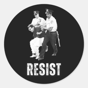 Young Bernie Sanders Arrested Resist  Classic Round Sticker