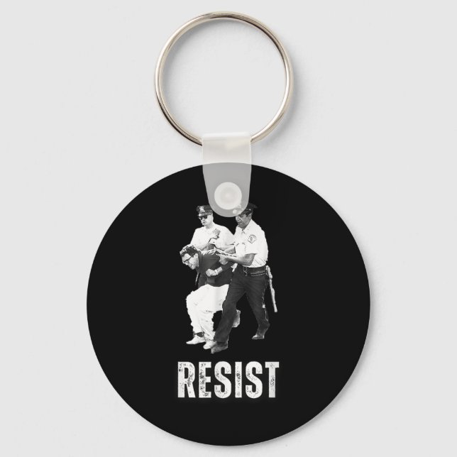 Young Bernie Sanders Arrested Resist  Key Ring (Front)