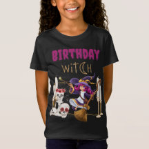 Young Birthday Witch Cute Girl Born On Halloween