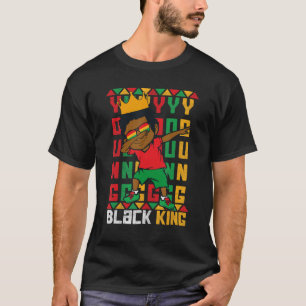 Young Black King Dab Kid African American Boy June T-Shirt
