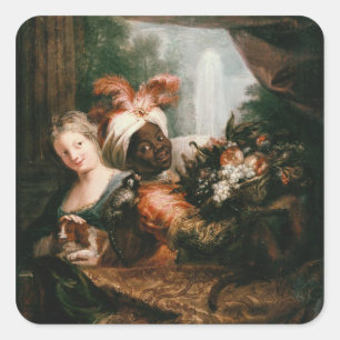 Young Black Man Holding a Basket Square Sticker