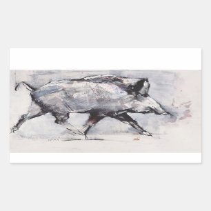 Young boar Bialowieza Poland Rectangular Sticker