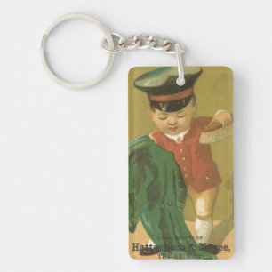Young Boy Brushing Coat Ephemera Keychain