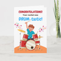 Young Boy Congratulations Drum Recital Cute