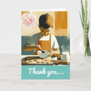 Young Boy Cookie Baker Thank You Card
