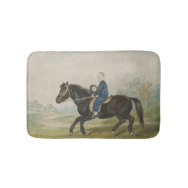Young Boy Riding a Pony (by Penry Williams) Bath Mat (Front)