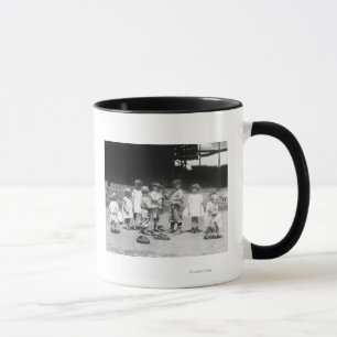 Young Boys and Girls on the Baseball Field Mug