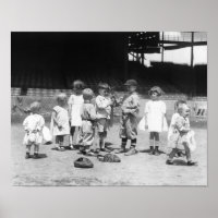 Young Boys and Girls on the Baseball Field