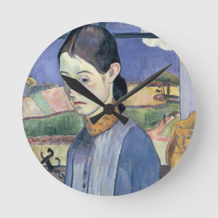 Young Breton Woman, 1889 (oil on canvas) Round Clock