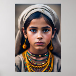  young, brown girl from North Africa Poster