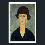Young Brunette, 1917 (oil on canvas) Poster<br><div class="desc">Image:109394  Young Brunette,  1917 (oil on canvas). Modigliani,  Amedeo (1884-1920). Private Collection,  Photo © Bonhams,  London,  UK.  Art,  Fine Art.</div>