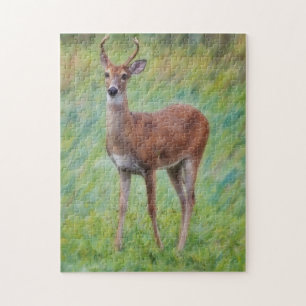 Young Buck Wild Deer Nature Art Puzzle