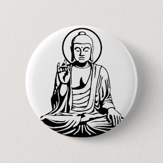 Young Buddha No.1 (black) 6 Cm Round Badge