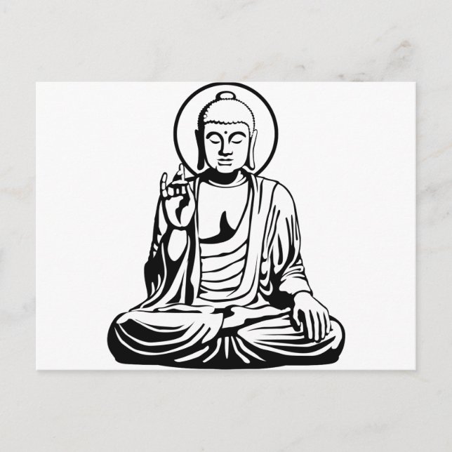 Young Buddha No.1 (black white) Postcard (Front)