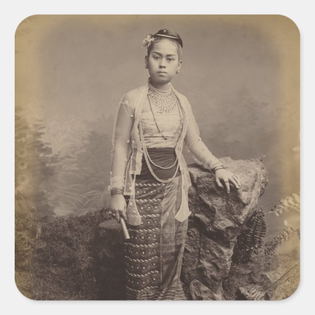 Young Burmese girl, c.1875 Square Sticker (Front)