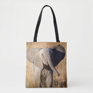 Young Bush Elephant Tote Bag