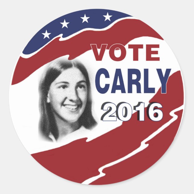 Young Carly Fiorina Classic Round Sticker (Front)