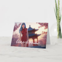 Young Cheongsam Beauty Posing for Chinese New Year