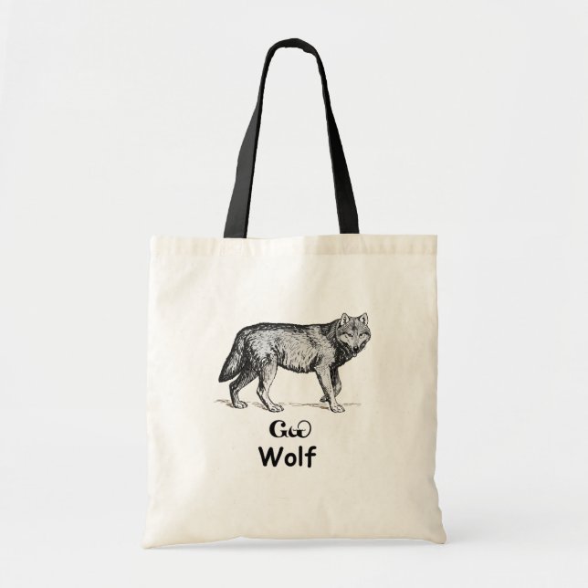 Young Cherokee Wolf Tote Bag (Front)