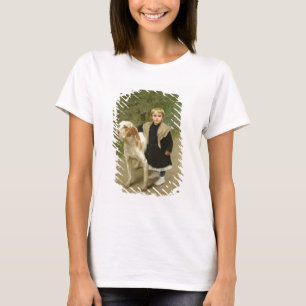 Young Child and a Big Dog (oil on canvas) T-Shirt