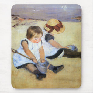 Young Children Playing on the Beach (Mary Cassatt) Mouse Mat