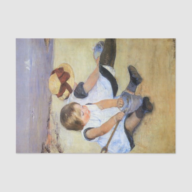 Young Children Playing on the Beach (Mary Cassatt) Tissue Paper (Front)