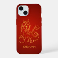 Young Chinese Dragon on Red