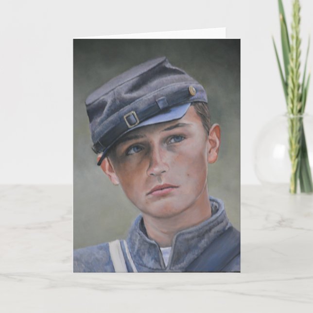 Young Civil War Soldier Portrait Art Greeting Card (Front)